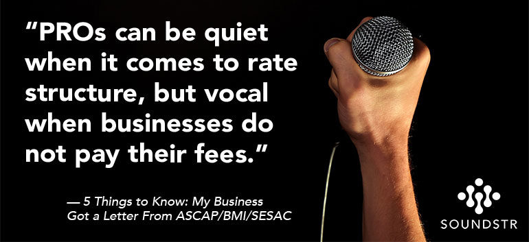5 THINGS TO KNOW: MY BUSINESS GOT A LETTER FROM ASCAP/BMI/SESAC